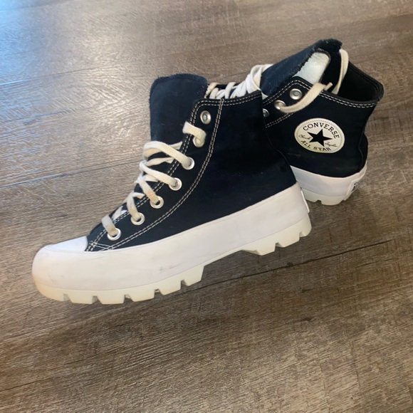 Converse Chuck Taylor All Stars High Lugged Sneakers - Black - Picture 1 of 14